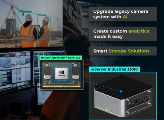reServer Industrial J3011 Fanless AI-enabled NVR Server NVIDIA Jetson Orin Nano 8GB module